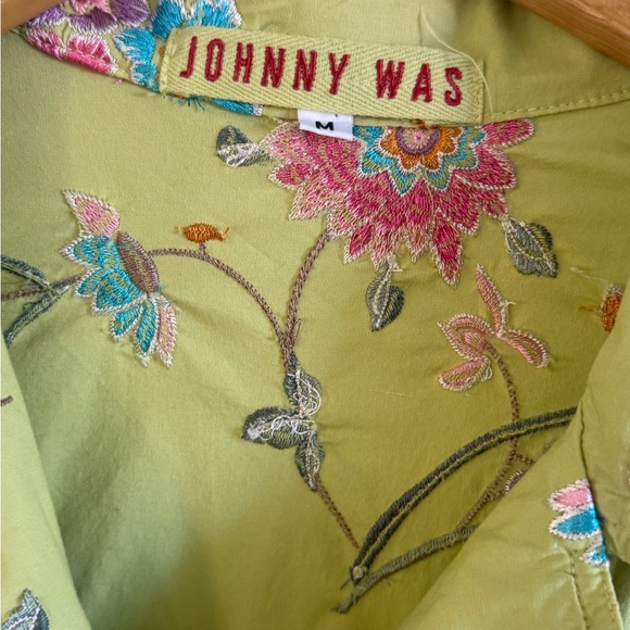 JOHNNY WAS  Ajowan Duster Jacket  Lime Green
Embroidered Coat Size M - Picture 3 of 5